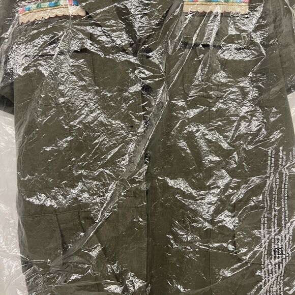 NEW NWT Valentino embroidered gabardine romper green aztec 1 Piece Sz 12 - Picture 9 of 9